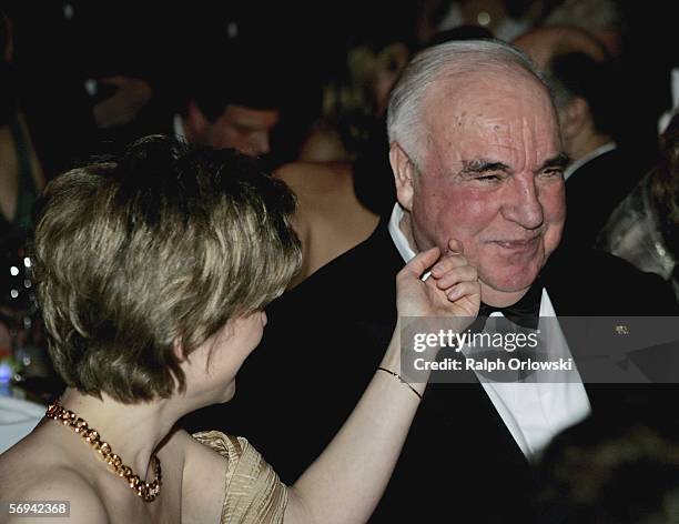 Helmut Kohl , former German Chancellor and Maike Richter attend the Opera Ball at Alte Oper on February 25, 2006 in Frankfurt, Germany.