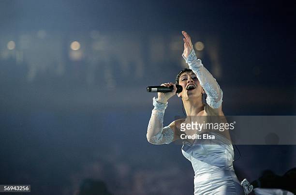 Elisa performs during the Closing Ceremony of the Turin 2006 Winter Olympic Games on February 26, 2006 at the Olympic Stadium in Turin, Italy.