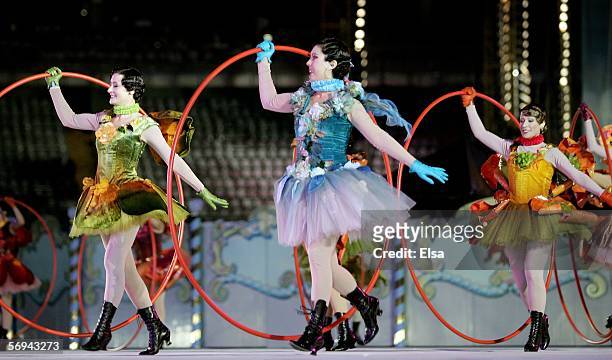 Artist perform during the Closing Ceremony of the Turin 2006 Winter Olympic Games on February 26, 2006 at the Olympic Stadium in Turin, Italy.