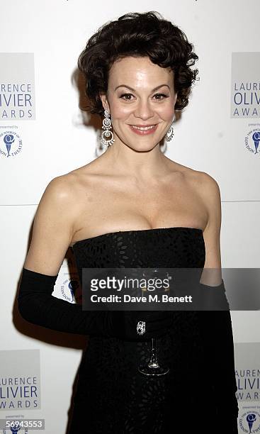Helen McCrory attends the reception ahead of the Laurence Olivier Awards at the London Hilton on February 26, 2006 in London, England. The...