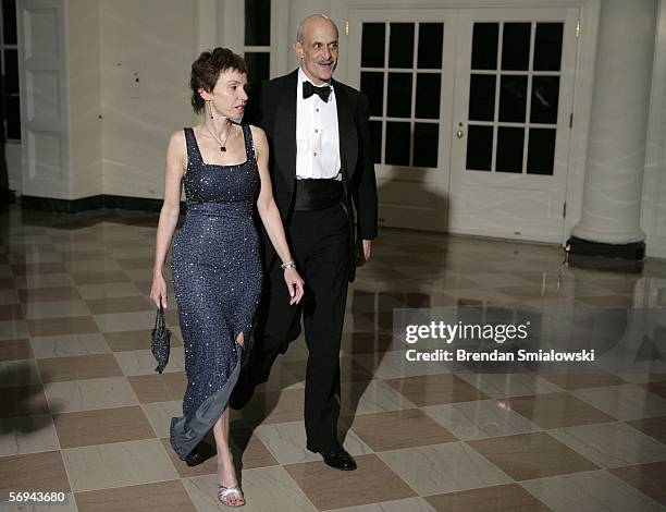 Department of Homeland Security Secretary, Michael Chertoff and his wife, Meryl, arrive at the White House for a state dinner February 26, 2006 in...