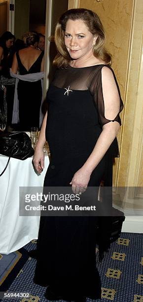 Actress Kathleen Turner attends the reception ahead of the Laurence Olivier Awards at the London Hilton on February 26, 2006 in London, England. The...