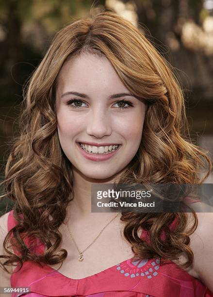 Actress Emma Roberts attends the premiere of the Twentieth Century Fox film "Aquamarine" on February 26, 2006 at the Fox Studio Lot in Los Angeles,...