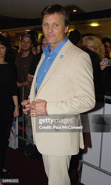 Actor Viggo Mortensen arrives for the premiere of "A History Of Violence" on February 27, 2006 in Sydney, Australia.