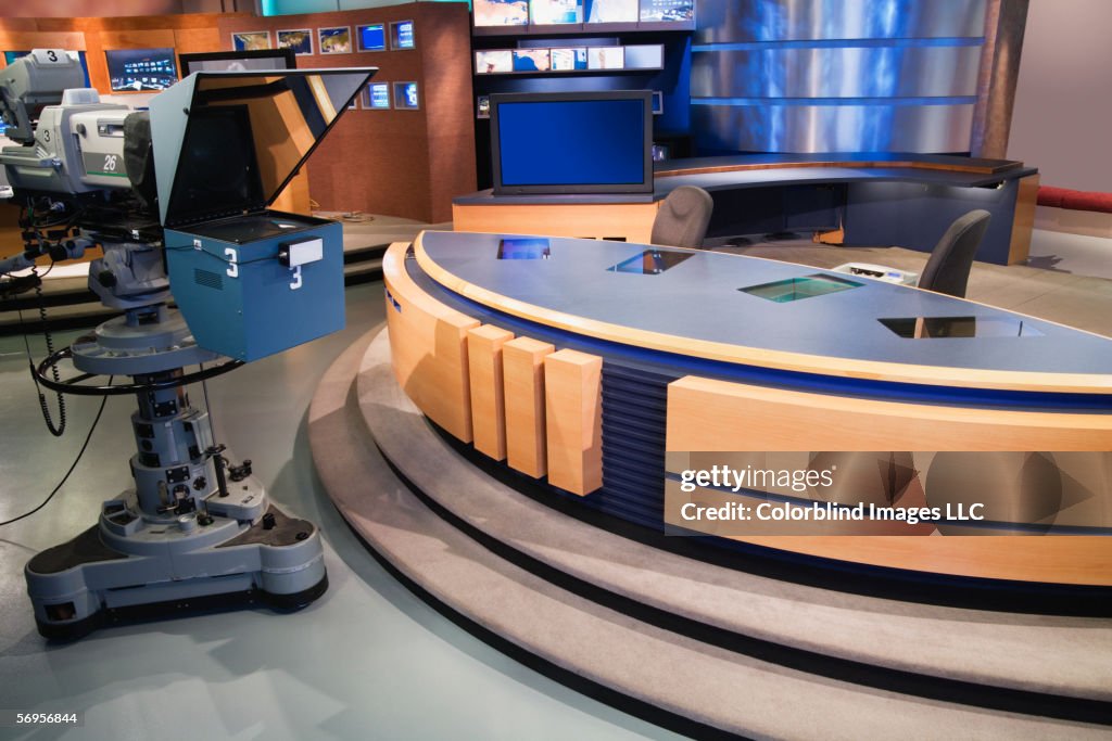 Set for newsroom filming