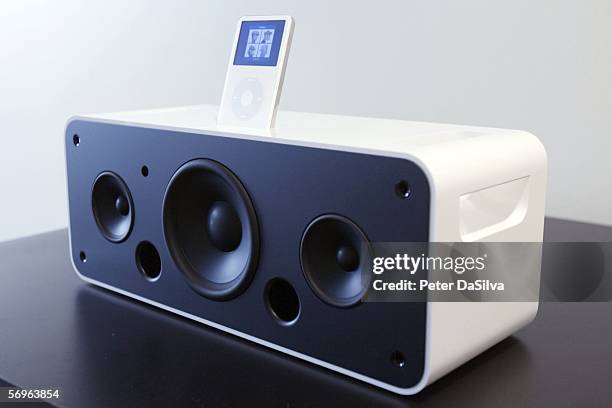 The new iPod Hi-Fi speaker system designed for the iPod is displayed at a special Apple event February 28, 2006 in Cupertino, California. Along with...