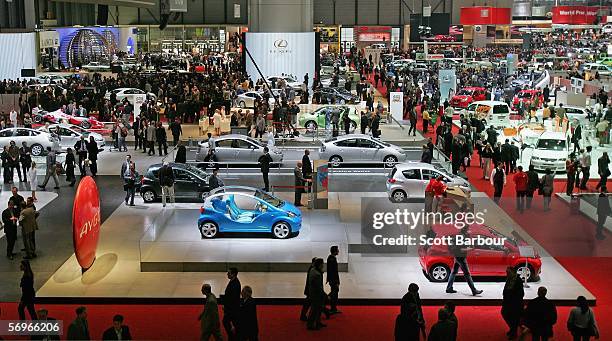 General view during the 76th Geneva International Motor Show on February 28, 2006 in Geneva, Switzerland. The show features World and European...
