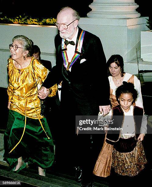 Film director Toshi Seeger and her husband, musician and Kennedy Center Honors Awards recipient Pete Seeger , arrive at the North Portico of the...