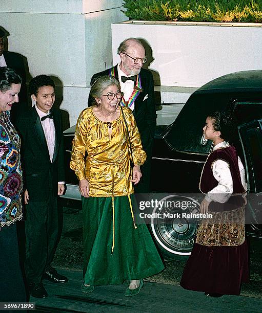 Film director Toshi Seeger and her husband, musician and Kennedy Center Honors Awards recipient Pete Seeger , arrive at the North Portico of the...