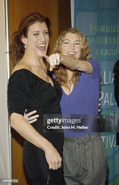 Kate Walsh and Ellen Pompeo arrive at the 23rd Annual William S. Paley Television Festival on February 28, 2006 in Los Angeles, California. The...