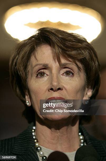 House Minority Leader Nancy Pelosi joined other Democratic leaders to hold a press conference in the Cannon House Office Building on Capitol Hill...