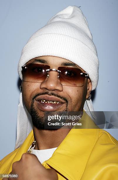 Rapper Juvenile poses for a photo backstage following a taping for MTV2's Sucker Free at the MTV Times Square Studios March 1, 2006 in New York City.