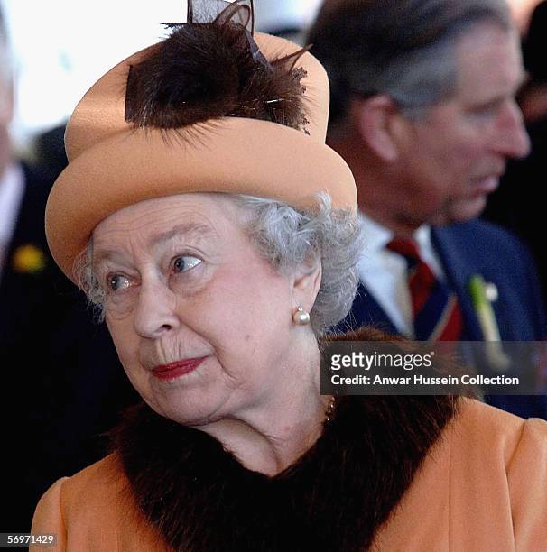 Britain's Queen Elizabeth II attends the official opening of the new Welsh Assembly on March 1, 2006 in Cardiff Wales. Queen Elizabeth II,...