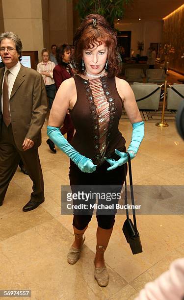 Actress Edy Williams arrives at the 43rd Annual Publicist Awards at the Beverly Hilton Hotel on March 1, 2006 in Los Angeles, California.