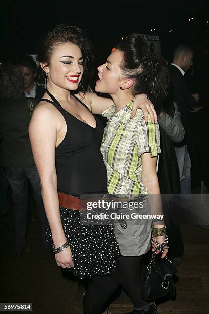 Actress Jaime Winstone and her sister Lois attend the after show party following the UK Premiere of Kidulthood, at Sin nightclub on March 1, 2006 in...