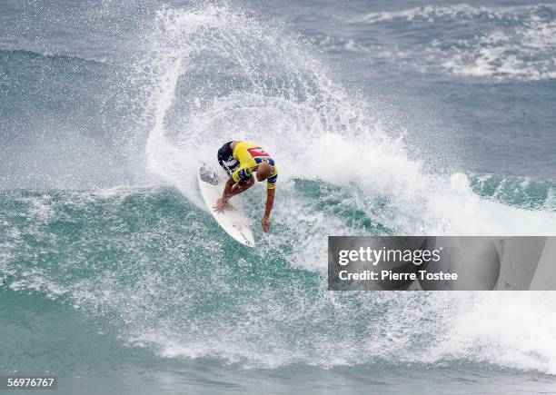 Bobby Martinez of the USA competes in round two of the Quiksliver Pro at Snapper Rocks on March 2, 2006 on the Gold Coast, Australia.