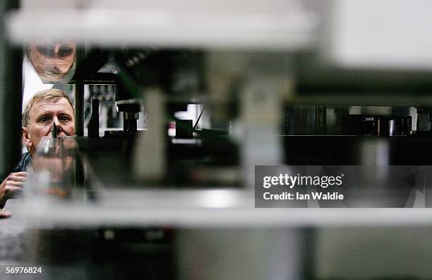 Techincian from the Australian Nuclear Science and Technology Orginisation helps install the Platypus neutron reflectometer March 2, 2006 in Sydney,...