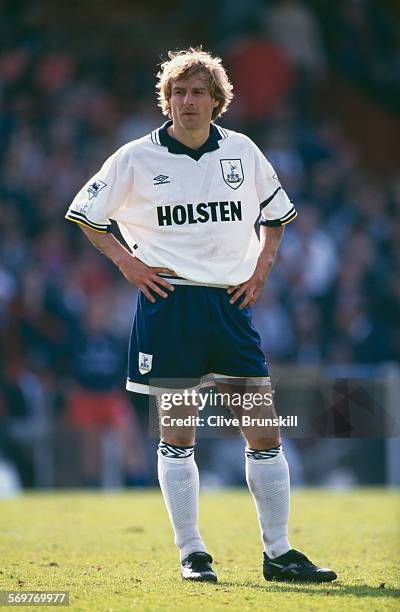 German football player Jürgen Klinsmann of Tottenham Hotspur during a match against Crystal Palace in the FA Carling Premiership, Selhurst Park,...