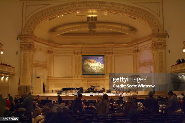 General view of the atmosphere before the show at the Tibet House 16th Annual Benefit Concert at Carnegie Hall on March 1, 2006 in New York City, New...