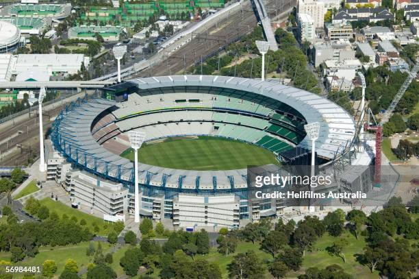An aerial view of the Melbourne Cricket Ground is seen December 23, 2005 in Melbourne, Australia. The Melbourne Cricket Ground will be the venue for...