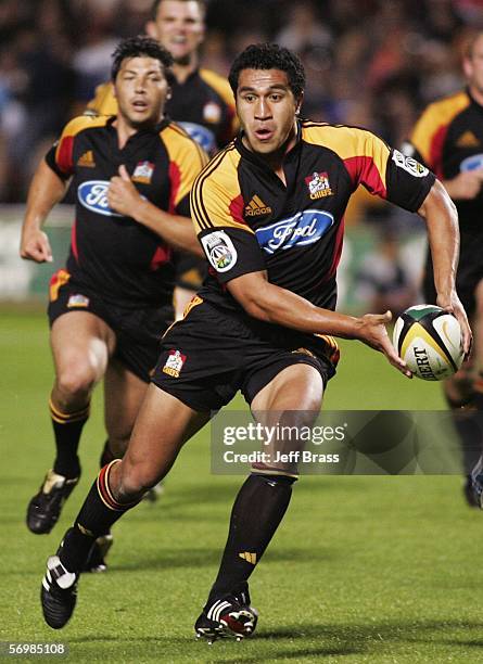 Mils Muliana of the Chiefs during the round four Super 14 match between the Chiefs and the Queensland Reds played at Waikato Stadium March 03, 2006...