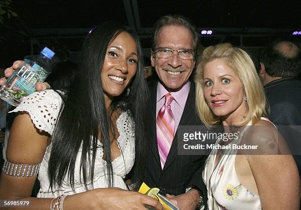 Actress Cynthia Garrett, television personality Pat O'Brien and Betsy Stephens attend the Los Angeles Confidential Pre-Oscar party hosted by Hendrix...