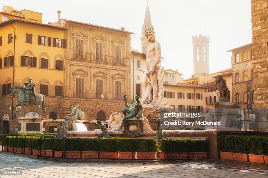 Neptune fountain in Florence, Italy