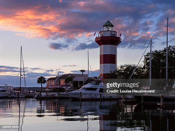 harbour town at sunset - hilton head stock pictures, royalty-free photos & images