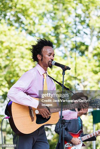 American roots musician the Fantastic Negrito performs with his band at Central Park SummerStage, New York, New York, July 25, 2015.