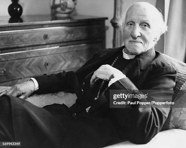 Portrait of English priest and former Dean of Canterbury, Hewlett Johnson at his home in Canterbury, Kent on January 23rd 1964.