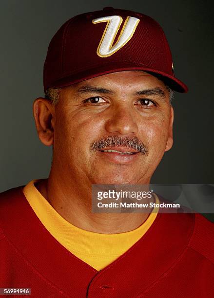 Assistant coach Omar Malave of the 2006 Venezuela World Baseball Classic Team poses for a portrait during training on March 3, 2006 at Bright House...