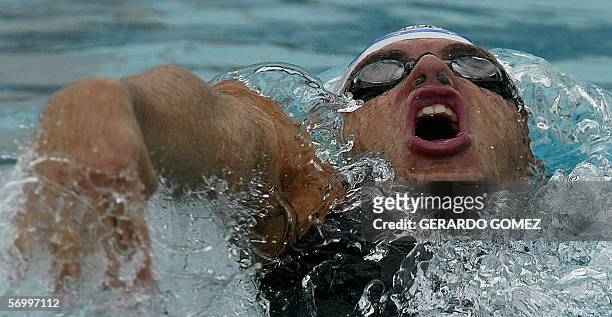 El nadador brasileno Thiago Pereira de Brasil compite en la prueba de 200 mts combinados donde gano medalla de oro, durante el Campeonato...