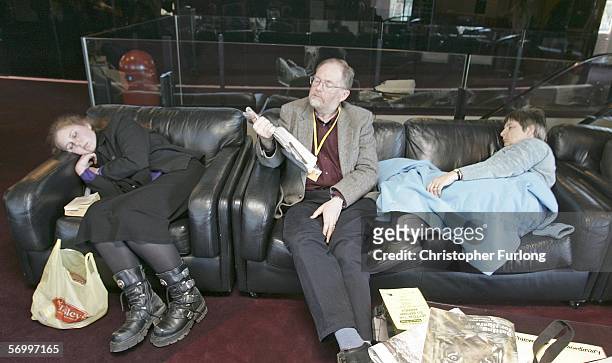 Delegates take a break during the Lliberal Democratic Party Spring conference on March 4, 2006 in Harrogate, England. The newly elected Sir Menzies...