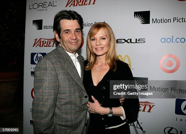 Alan Rosenberg and Marg Helgenberger arrive at the 4th Annual "Night Before" Party held at the Beverly Hills Hotel on March 4, 2006 in Beverly Hills,...