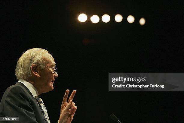 Liberal Democrat party leader Sir Menzies Campbell gives his first major speech to his party at the Liberal Democrat Party Spring conference on March...