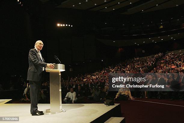 Liberal Democrat party leader Sir Menzies Campbell gives his first major speech to his party at the Liberal Democrat Party Spring conference on March...