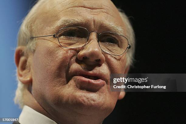 Liberal Democrat party leader Sir Menzies Campbell gives his first major speech to his party at the Liberal Democrat Party Spring conference on March...