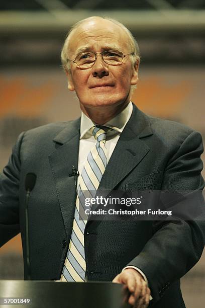 Liberal Democrat party leader Sir Menzies Campbell gives his first major speech to his party at the Liberal Democrat Party Spring conference on March...