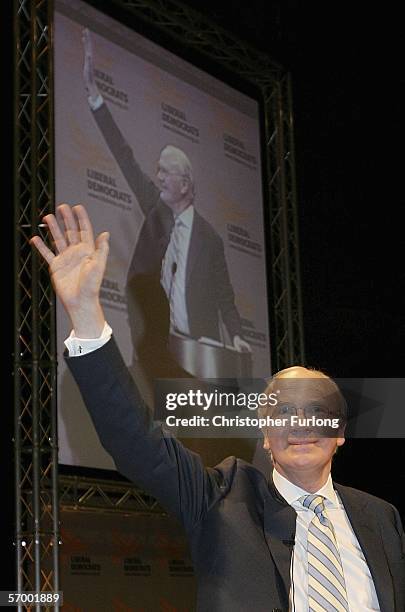 Liberal Democrat party leader Sir Menzies Campbell takes the applause after giving his first major speech to his party at the Liberal Democrat Party...