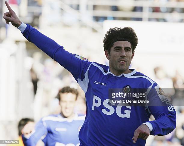 Paunovic of Getafe celebrates his goal during a Primera Liga match between Getafe and Real Betis at the Coliseum Alfonso Perez stadium on March 5,...