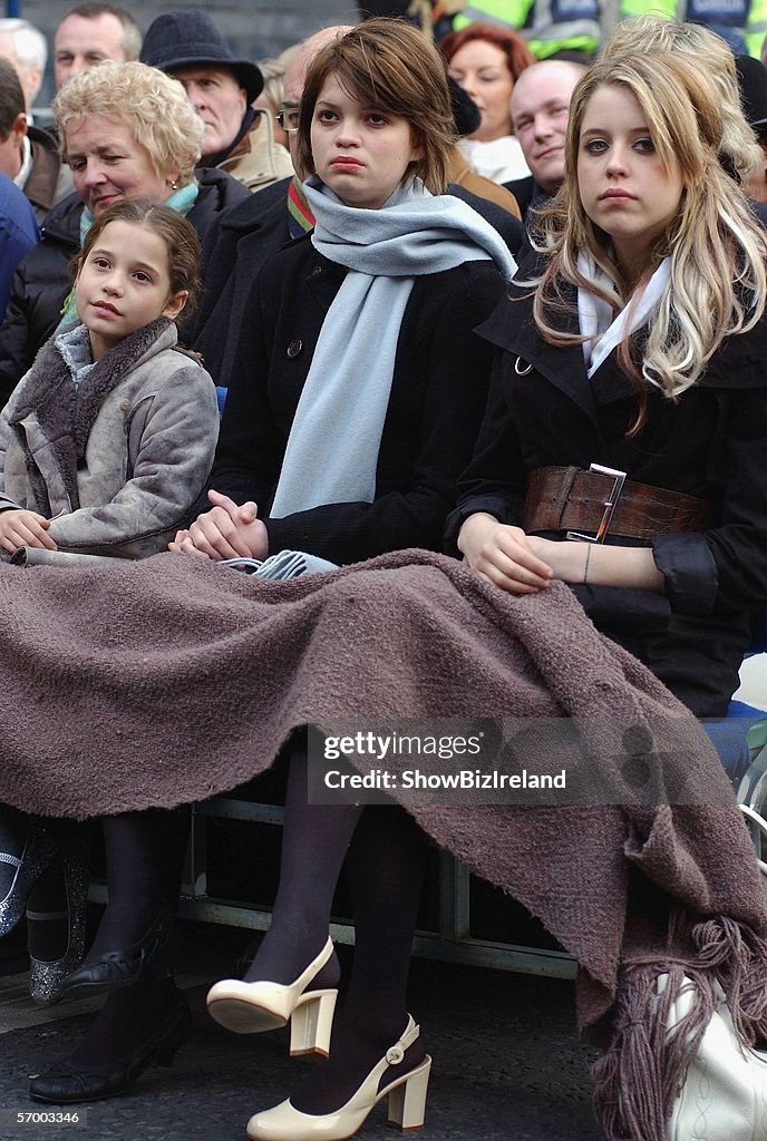 Sir Bob Geldof's daughters Tiger Lily, Pixie and Peaches look on as