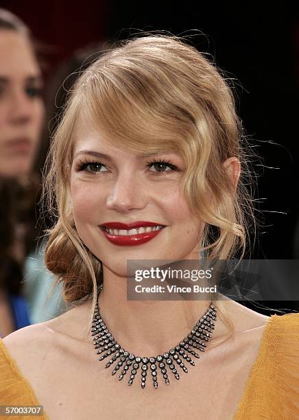 Actress Michelle Williams from "Brokeback Mountain" arrives to the 78th Annual Academy Awards at the Kodak Theatre on March 5, 2006 in Hollywood,...