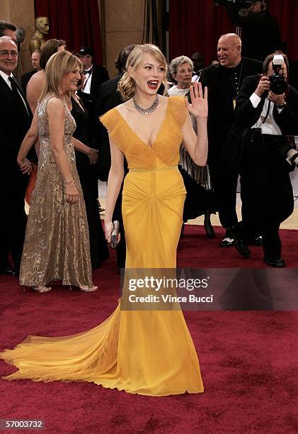 Actress Michelle Williams from "Brokeback Mountain" arrives at the 78th Annual Academy Awards at the Kodak Theatre on March 5, 2006 in Hollywood,...