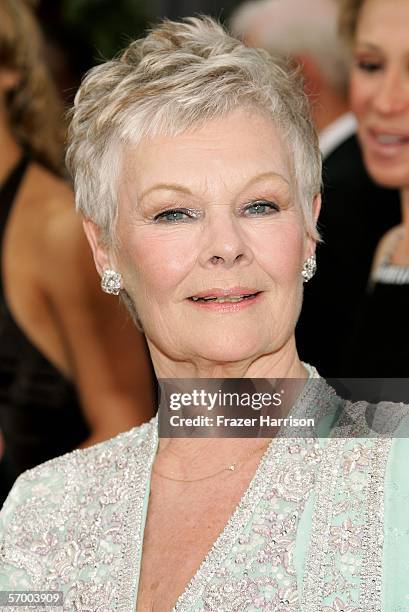 Actress Dame Judi Dench arrives to the 78th Annual Academy Awards at the Kodak Theatre on March 5, 2006 in Hollywood, California.