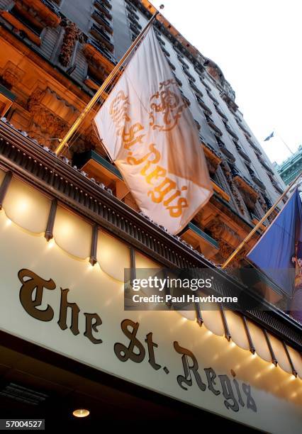 Exterior of the St. Regis as seen prior to the start of the Academy of Motion Picture Arts & Sciences New York Oscar Night Celebration at The St....