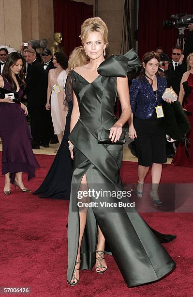 Oscar nominee for Best Actress in a leading role, Charlize Theron, from "North Country" arrives at the 78th Annual Academy Awards at the Kodak...