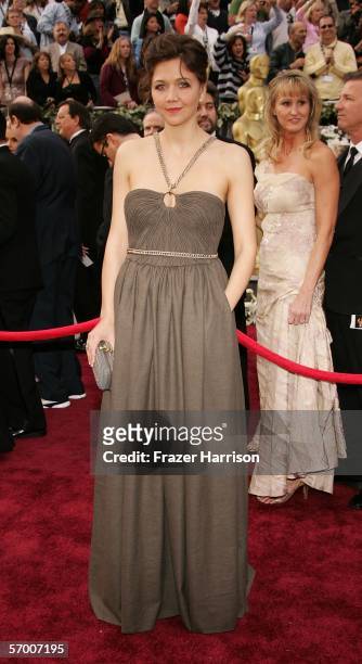 Actress Maggie Gyllenhaal arrives to the 78th Annual Academy Awards at the Kodak Theatre on March 5, 2006 in Hollywood, California.