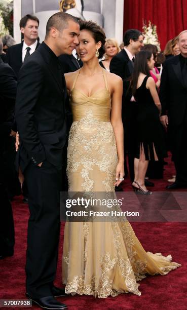 Actress Jessica Alba and Cash Warren arrive to the 78th Annual Academy Awards at the Kodak Theatre on March 5, 2006 in Hollywood, California.