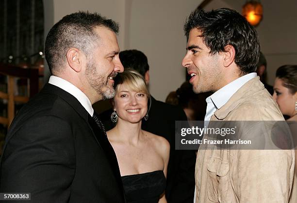 Co-Presidents of Marketing for Lionsgate's Film Division Tim Palena and Sarah Greenberg along with actor Eli Roth attend the Lions Gate "Crash" Oscar...