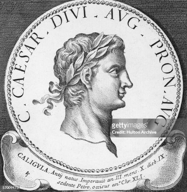 The Roman emperor Gaius Julius Caesar Germanicus, known as Caligula , circa 38 AD. He ruled from 37 AD until his assassination in 41.